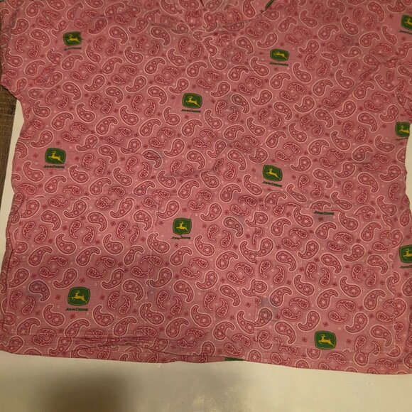 Pink John Deere Scrub Top - Size Large - Picture 4 of 5